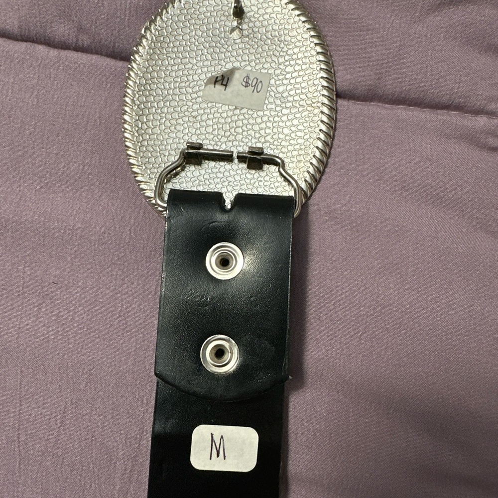 Silver Blue Rhinestone Belt Buckle - Picture 5 of 6